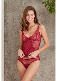 Resim Pierre Cardin 330 Kadın İp Askılı Atlet Külot Takım-bordo Bordo 