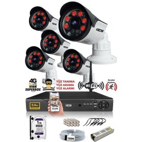 Resim IDS DS-2015HD-SET5-1TB 5 Kameralı 1080P Full HD 5 MP Sony Lensli Kamera Seti - 2015 