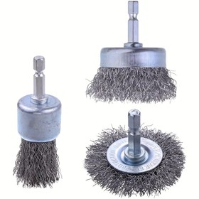Resim Çelik Tel Fırça Üçlü Set 