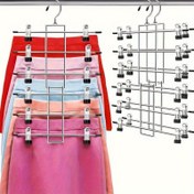Resim 5 adet Metal Pantolon Askısı Klips ile - Kot, Etek, Eşarp için Yerden Tasarruf Sağlayan Gardırop Düzenleyici - Üniversite Yurtları ve Ev Kullanımı için İdeal, Yurt Odası Düzenleyici | Modern Askı Tasarımı | Dayanıklı Metal Askılar 