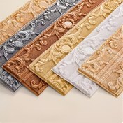 Resim 1 Rulo Vintage Avrupa 3D Kendinden Yapışkanlı Dekoratif Çizgi, Kolay Soyulup Yapıştırılabilir Köpük Köşe Trim, Su Geçirmez ve Nem Dirençli, Kaymaz Zemin Sticker, Yağ Dirençli Mutfak Köşe Hattı, Duvar Kenar Şeridi, Yatak Odası, Banyo, Mutfak, Oturma Odası, TV Arka Plan Duvarı için Uygun 