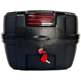 Resim Motosiklet Arka Çantası 35 Litre Siyah-reflektörlü Siyah 