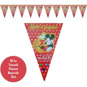 Resim İyiki Doğdun Mickey Temalı Flama Bayrak Set Süs Tüm Yaşlar 