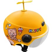 Resim Magideal Suntek Sevimli Çocuk Motosiklet Kaskı Sarı 