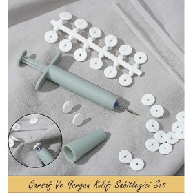 Resim Nakres Yatak Çarşaf Yorgan Kılıfı Sabitleme Seti Nevresim Sabitleyici Düğme 