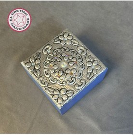 Resim Uretti - Hülya 6683 4615 Mavi Renkli Alüminyum Folyo Kapaklı Dekoratif Takı Saklama Kutusu 