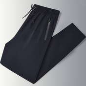 Resim Erkekler için Ağır Hizmet Tipi Fermuarlı Jogger Pantolon - Tam Fermuarlı Daralan Bacaklı Atletik Eğitim Pantolonu, Fermuarlı Cepli, Gevşek Kesim Spor ve Eğitim Pantolonu, Günlük Kullanım (Düz Siyah, Makinede Yıkanabilir) - İlkbahar/Sonbahar Antrenman Kıyafetleri 