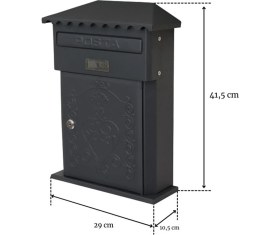 Resim Eym Akşan Metal Ferforje Ilan Posta Kutusu Dış Mekan Antrasit 