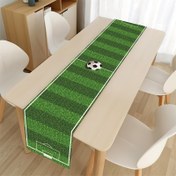 Resim 1 adet Yeşil Futbol Sahası Masa Koşucusu - 180x35cm Poliester Futbol Temalı Parti Dekoru Doğum Günleri, Bebek Duşları ve Spor Etkinlikleri için, Yemek Masası Süslemesi, Futbol Partisi Süslemeleri 