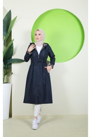 Resim Vibeys Moda İçi Leopar Desenli Ve Kendinden Astarlı Kadın Trençkot 