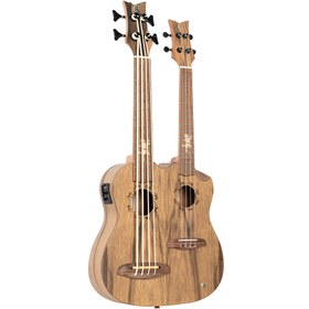 Resim Ortega Custom Built Series HYDRA-BSTE Tenor Double Neck, Ukebass Ukulele (Dao Narural) 