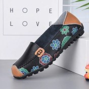 Resim PVC Kadın Tek Ayakkabı Düz Topuklu Baskılı Kadın Büyük Boy Tembel Ayakkabı (Yurt Dışından) 
