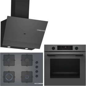 Resim Bosch Gri 3 Lü Ankastre Set 474 ( HUA736EN0T - POP7C9P30O - DWK67PJ70T ) 67CM Ocak - Buhar Destekli - 