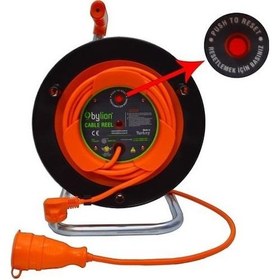 Resim Bylion 50 Metre Makaralı Seyyar Uzatma kablosu Bahçe Tipi 3x1.5mm - PMG-52315-F 