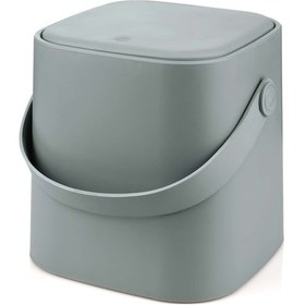 Resim Tutma Saplı İç Kovalı Tezgah Üst Mutfak ve Banyo Çöp Kovası 4 Lt - Gri 