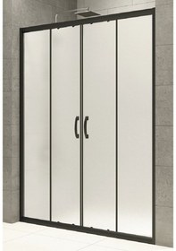 Resim Durul Duşakabin Ön Cephe Siyah 5 mm Buzlu Yükseklik 190 cm 