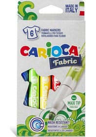 Resim Carioca Cromatex T-Shirt Markers 6 Renk Kumaş Kalemi 
