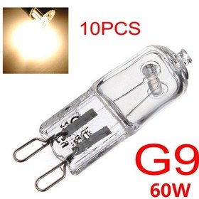 Resim Şeffaf 10 Adet G9 60w Halojen Ampuller Uzun Ömürlü Kapsül Lambalar Sıcak Beyaz Şeffaf Ampuller 