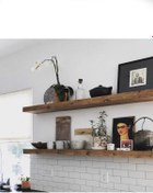 Resim FabriCasa 2'li /g70/d15 Ceviz Rengi Dekoratif Duvar Rafı /ahşap/ 