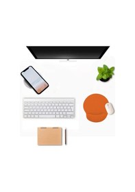 Resim BLACK DEER Premium Konforlu Bilek Destekli Ergonomik Kaymaz Taban Mouse Pad , Bilek Koruyucu Tasarım Turuncu 