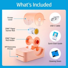 Resim Hp Sprocket Panorama Taşınabilir Fotoğraf Yazıcısı, Kendinden Yapışkanlı Etiket ve Fotoğraf Baskıları 