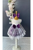 Resim Petite Ponpon Baby Kız Bebek Yenidoğan Mevlüt Elbisesi Bebek Hediyelik Mevlütlük Elbise 