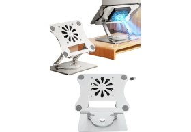 Resim Gampus 360° Dönebilen Metal Katlanabilir Kendinden Soğutuculu Laptop Notebook Laptop Standı Yeni Nesil 