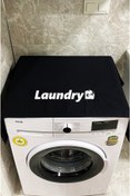 Resim enmalife Siyah Laundry Çamaşır Makina Örtüsü 