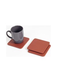 Resim Turgut Office Deri Bardak Altlığı Taba 3 Adet Taba 