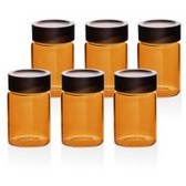 Resim Akasya Yuvarlak Cam Kavanoz Seti Amber 6 Parça 250 Ml The Mia