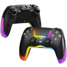 Resim Ps4 Kol Kablosuz Gamepad Oyuncu Kol /çift Titreşim/6 Eksenli Rgb Mod/ps4/switch/pc/androd/iphone 