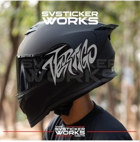 Resim Vertigo Yazılı Kask Sticker Tüm Kasklar Uyumlu Tek Yön 1 Adet Gri 