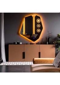 Resim Vortex Amber Led'li Lavabo & Banyo Aynası Dokunmatik Sensörlü 80 X 68 Turuncu 