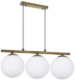 Resim Lambadar Modern Beyaz Glop Camlı Sıralı Üçlü Gold Sarkıt Avize Gold3 Tek Ebat 0091-3Goldglopbeyazcam 