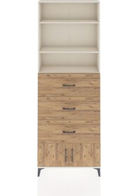 Resim Arges Dolap 3 Raflı 3 Çekmeceli 2 Kapaklı 88x30x243 Aytaşı-çam Aytaşı 