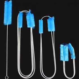 Resim Aquarium Temizleme Fırçası, Yumuşak Hortumlu, Naylon Çift Başlı Bahar Fırçası Boru Tıkanıklığı İçin, 30 ila 167 cm uzunluğunda mevcuttur. 