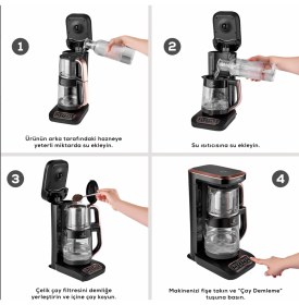 Resim Karaca Çaysever Wi-Fi Uzaktan Bağlantılı Connect 4 In 1 Konuşan Otomatik Cam Çay Makinesi ve Filtre Kahve Makinesi - Yeni Seri 