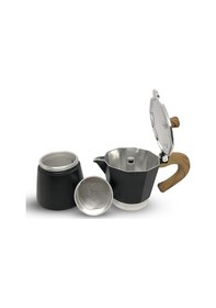 Resim Horecamark Aluminyum Moka Pot 6 Kupa Siyah 6 Cups Moka Pot 