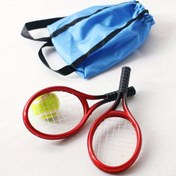 Resim Oyuncak Evler İçin Minyatür Tenis Raketi Seti - Kırmızı, 1/6 & 1/12 Ölçekli Modeller İçin Mükemmel, Pasta Süslemeleri & El İşleri İçin İdeal 