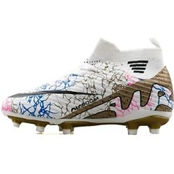 Resim Laliga Çocuk Çim Zemin Kramponu Fkrp-Beyaz-Altın-Damarlı Renkli 