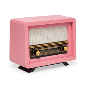 Resim Q-Art Nostaljik Pembe Radyo 