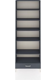 Resim Arges Dolap 6 Raflı Tek Çekmeceli 88x30x243 Antrasit-antrasit Antrasit 