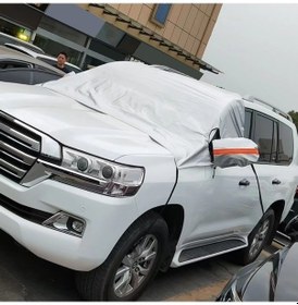 Resim Suv Ve Pikaplar İçin 5 Katlı Kalın Oxford Örtü, 4 Esnek Kayışlı, Yansıtıcı Şeritli Ve Ayna Korumalı Cam Önlüğü - Gümüş 