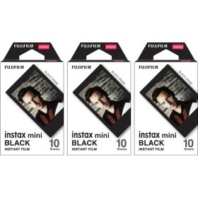 Resim Fujifilm Instax Mini Black Edition Film Seti 10 x 3'lü 