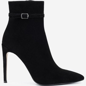 Resim Valmenti Kadın Hakiki Deri Siyah Süet Topuklu Bot 820 395 Bn Bot Sk24-25 Sıyah Suet Siyah Suet 