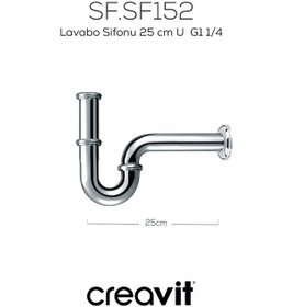 Resim Creavit Lavabo Sifonu 25 Cm U G1 1/4 Krom 