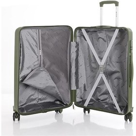 Resim Mçs Bavul Büyük Ve Orta 2li Set Kırılmaz Silikon Valiz V374 Haki Haki 