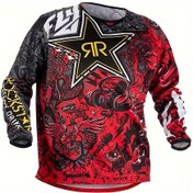 Resim Chuangyinshop Rock Star Nefes Alabilir Uzun Kollu Motosiklet Yeleği Cartoon Çizgili Desen Xxxl Kırmızı 