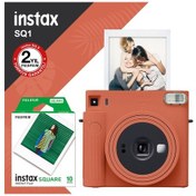 Resim Fujifilm Instax SQ1 Terracotta Fotoğraf Makinesi + 10'lu Kare Film Turuncu 