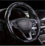 Resim Chuangyinshop 3lü Karbon Fiber Direksiyon Kılıfı - Yüksek Kavrama, Toka Tasarımı, Otomobil Koruyucu Siyah 3'lü Paket - Karbon Fiber Siyah 